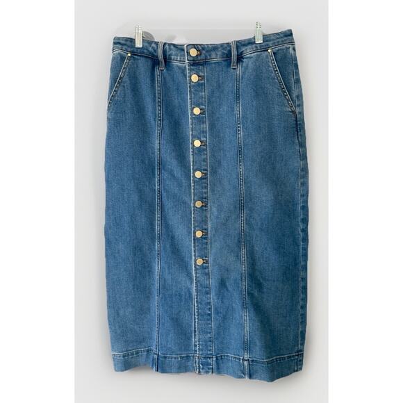 Ann Taylor Weekend Maxi Skirt Women's Blue Jean Denim Size 12 - Picture 1 of 6